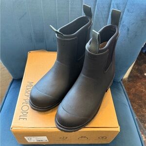 Merry People Bobbi Rain Boots Black Waterproof Size 37 (US 6)